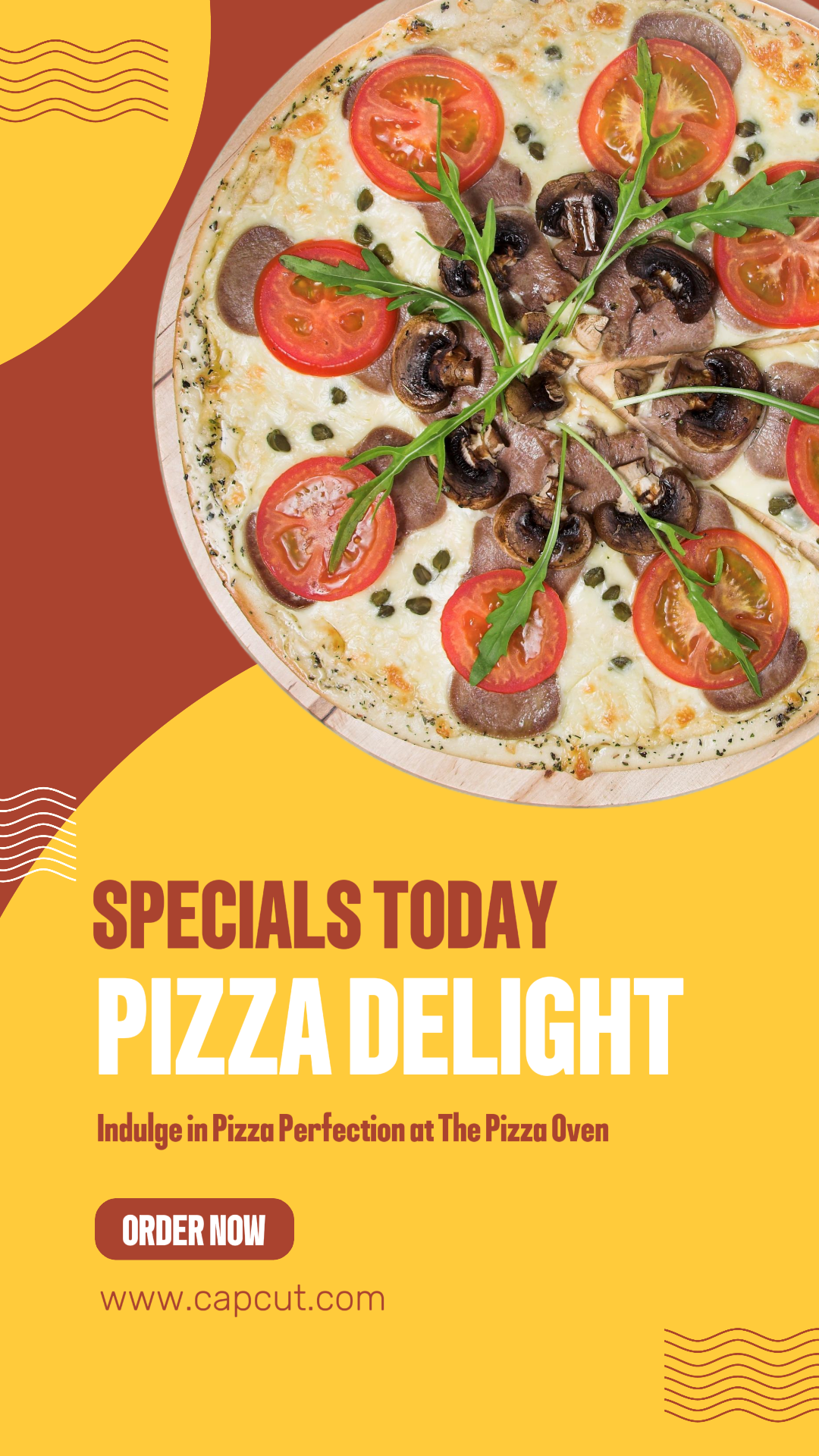 Pizza de comida Menu especial História do Instagram