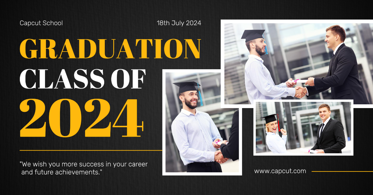 Graduation Season Facebook App Ad Elegant Black