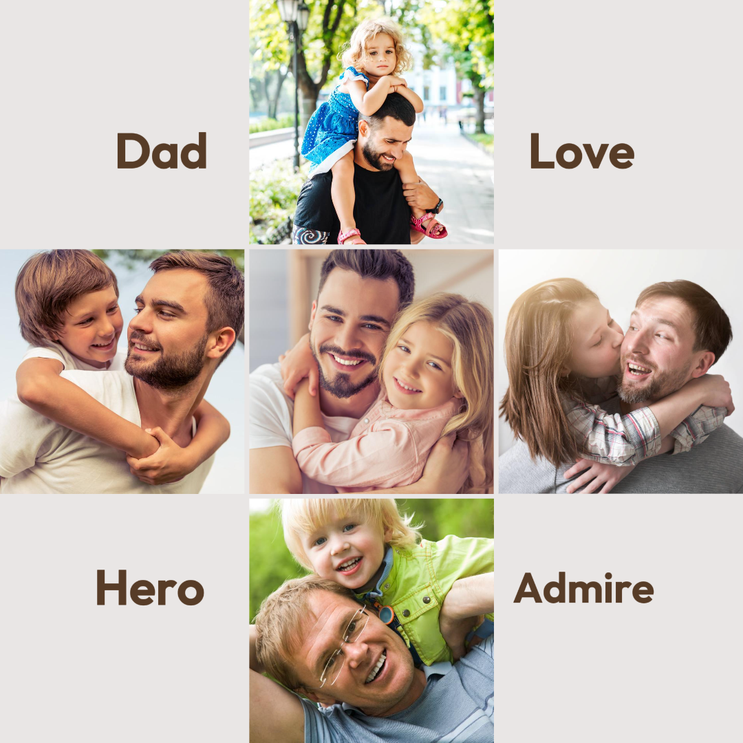 Affiche créative de la fête des pères Instagram Post Words Collage