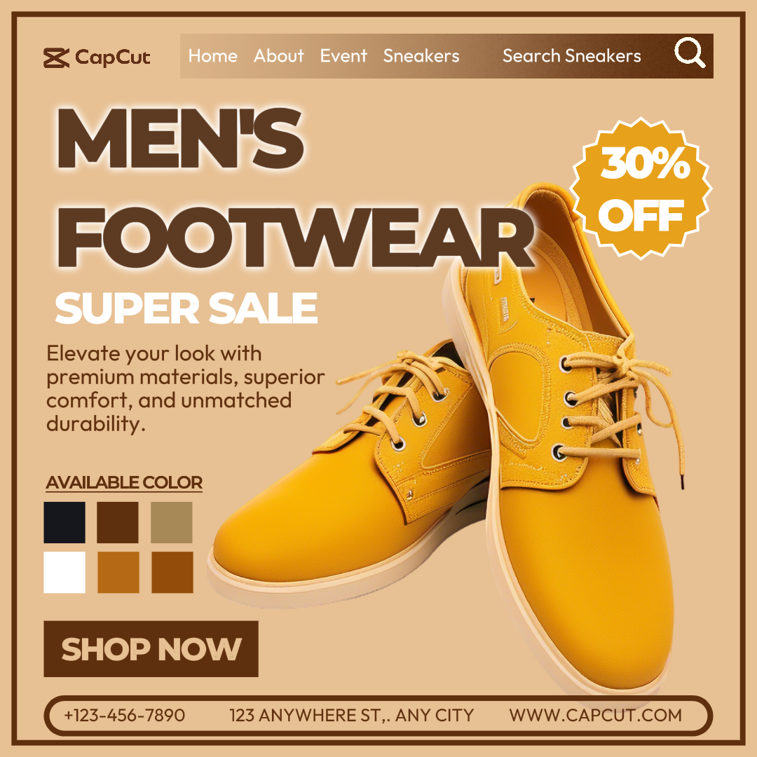 Vente d'affiches de marketing de chaussures Instagram Post 