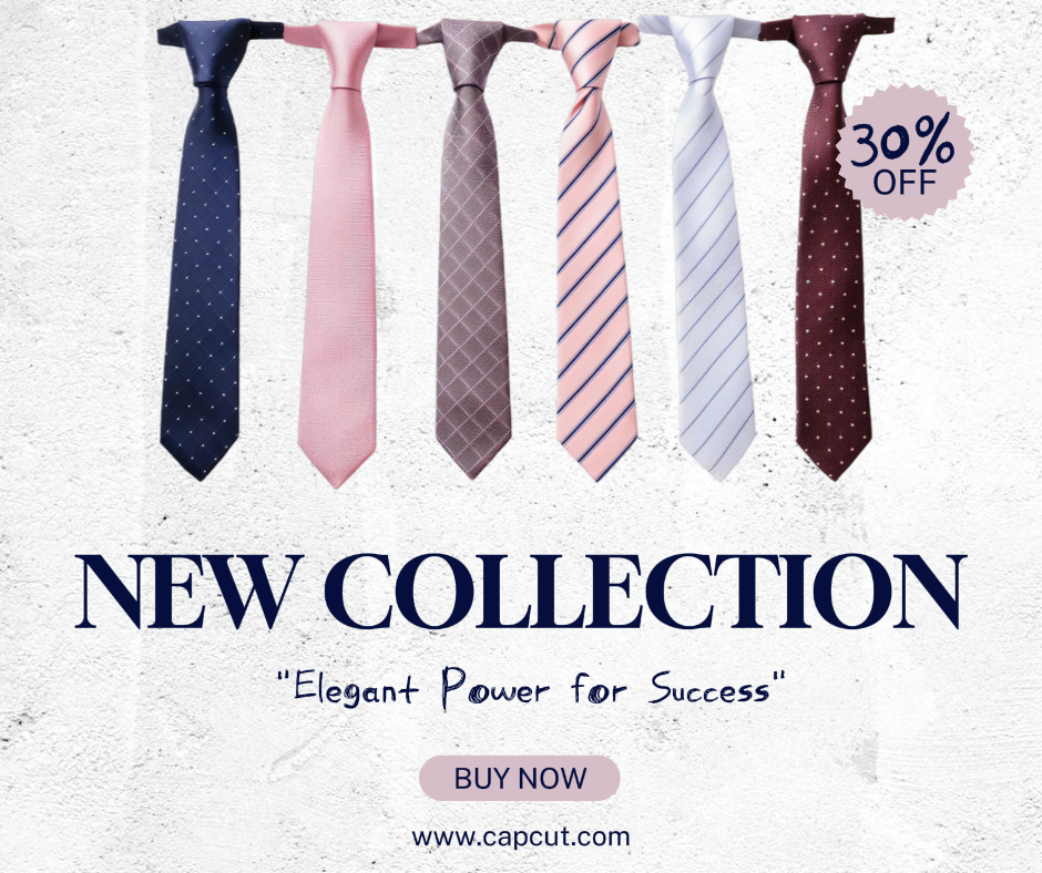 Accessories Tie Collection Facebook Post White Minimalist