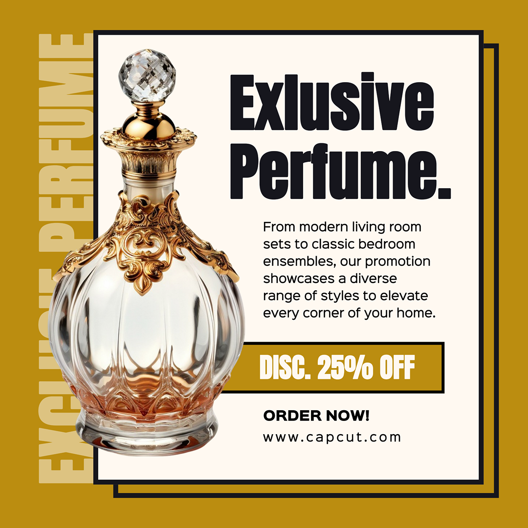 Affiche de marketing des soins de beauté promotion exclusive du parfum post Instagram