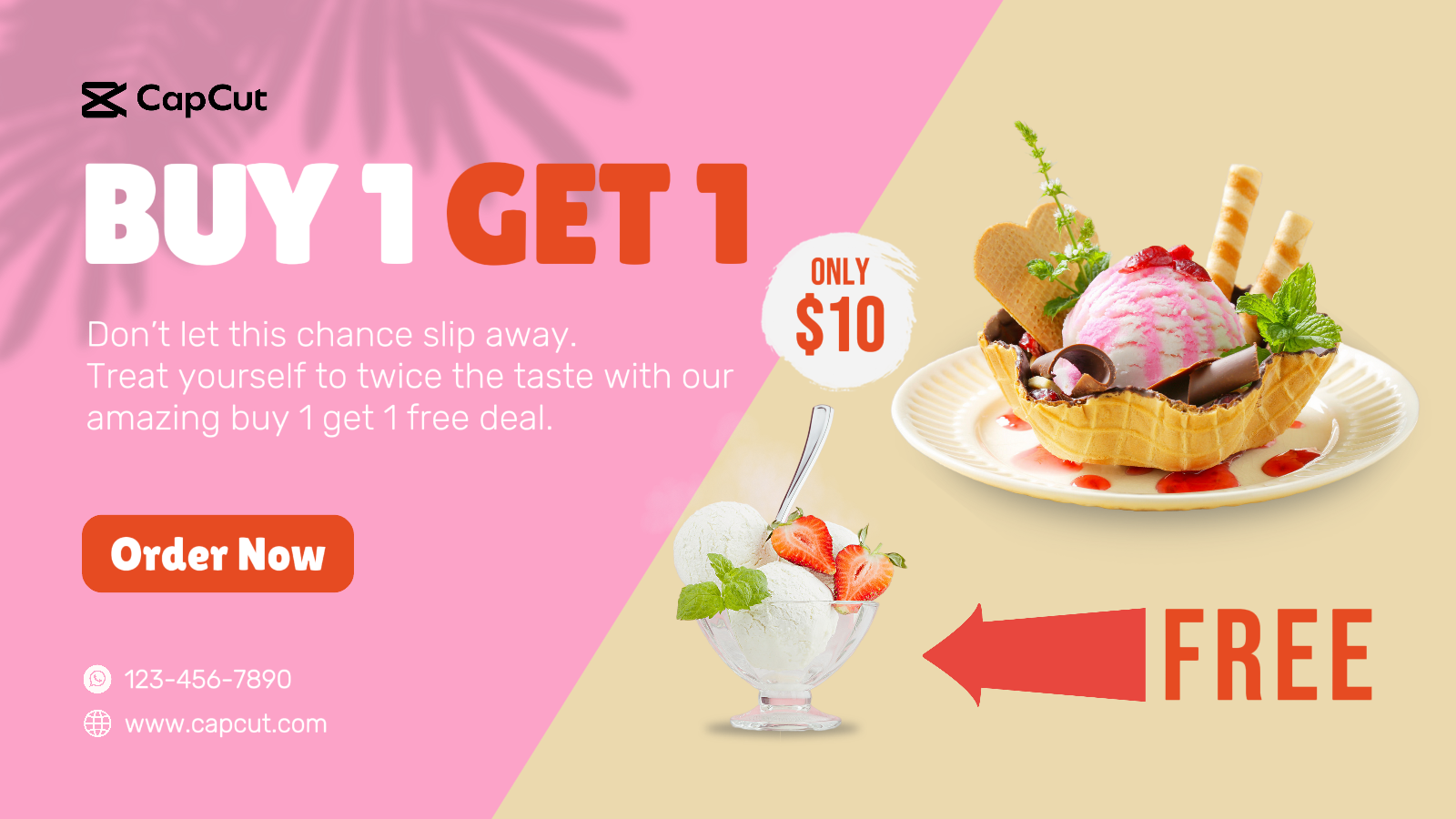 Kaufen Sie 1 und erhalten Sie 1 Eiscreme Lebensmittel & Getränke Twitter Post