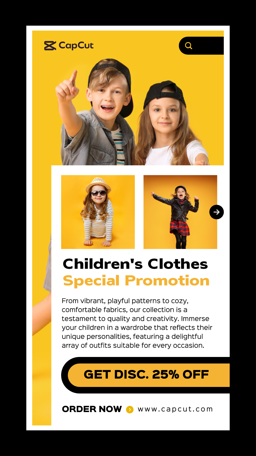 3 Multi-product Image + Children's Clothes Promotion UI Style