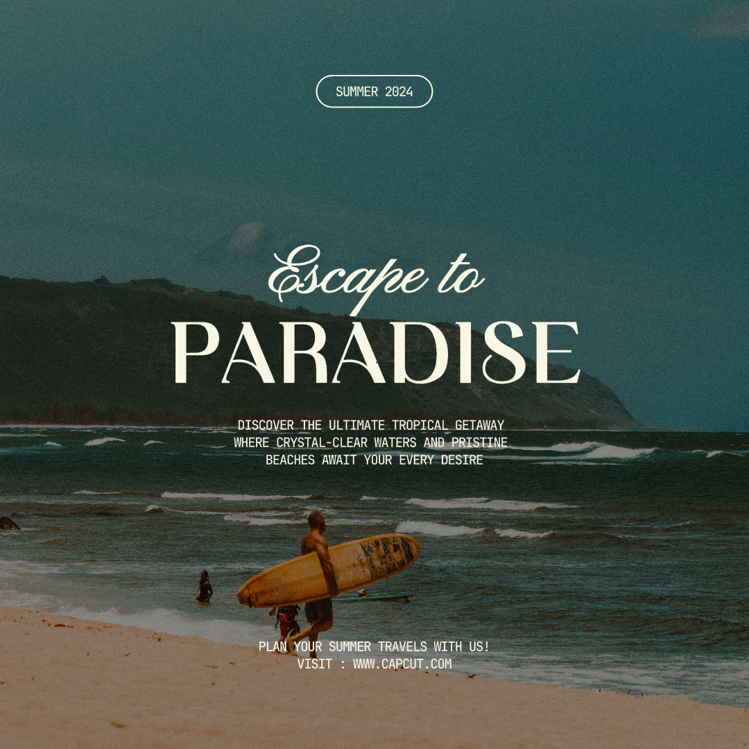 Reisemarketing-Poster Flucht ins Paradies