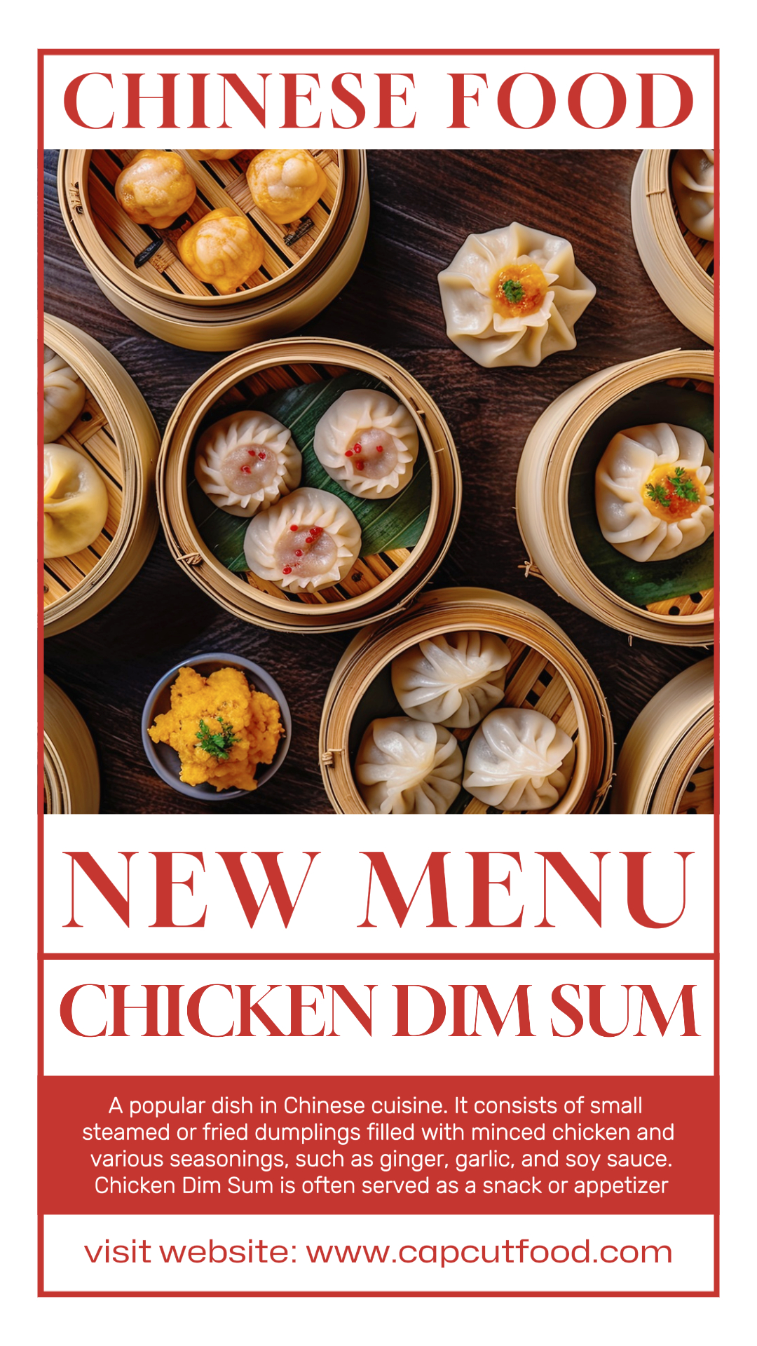 Cuisine chinoise Nouveau menu Histoire Instagram