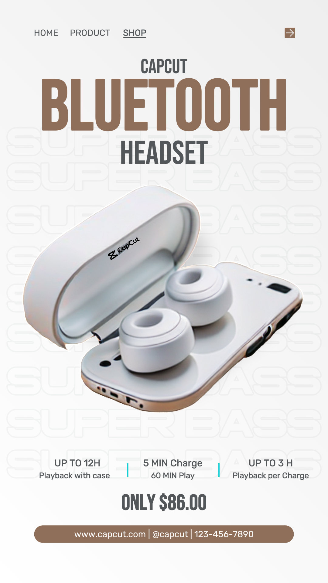 Promoção Eletrônica Bluetooh Headphone