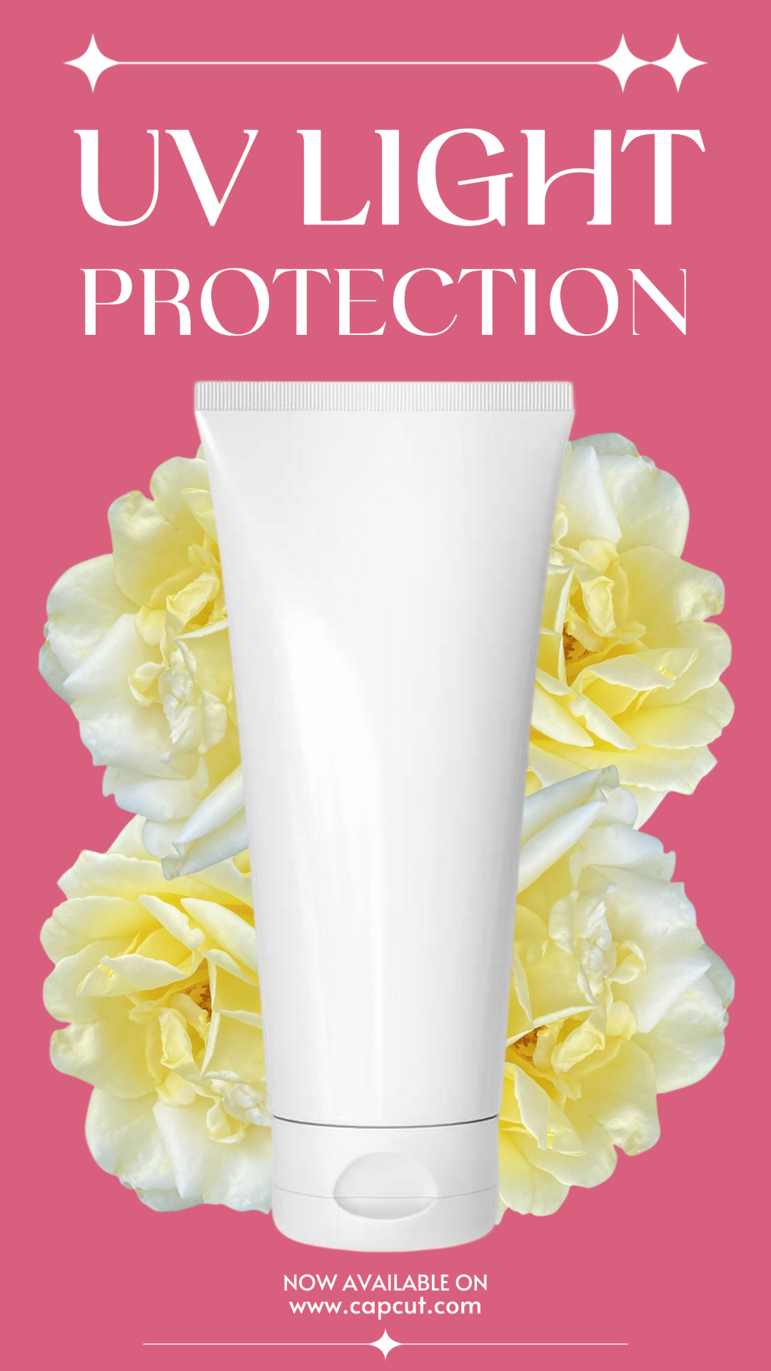 Beauty care Product display Instagram story Pink with yellow flowers