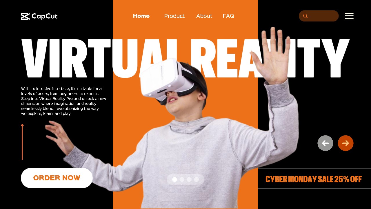 Realidad Virtual Cyber Monday Venta Sitio Web