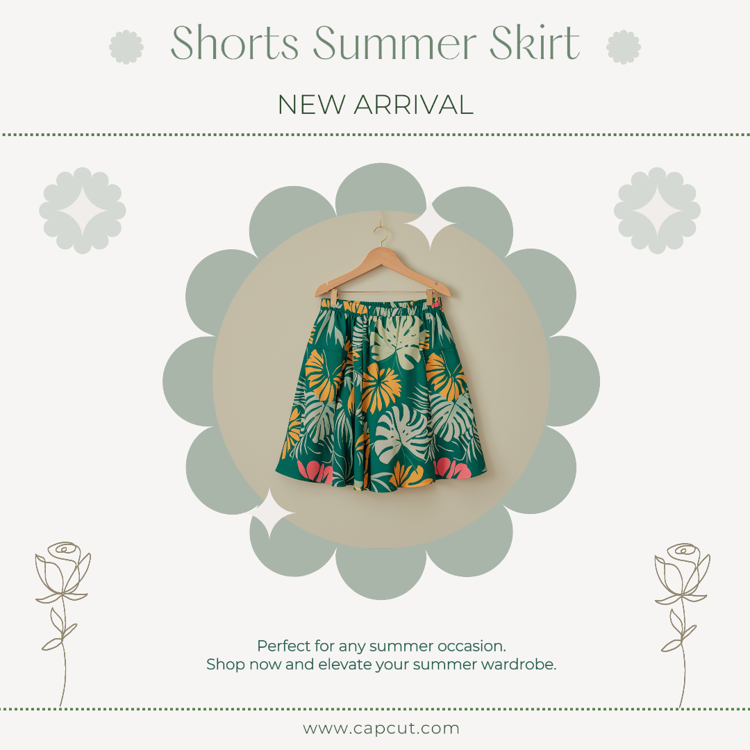 Kleidung und Schuhe Marketing Poster Neue Ankunft Instagram Post Kurzer Rock