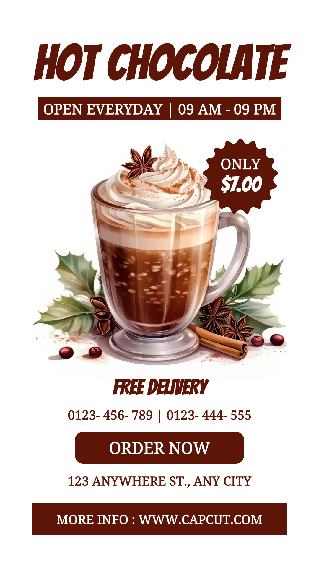 Hot Chocolate Beverage Promotion Instagram Story