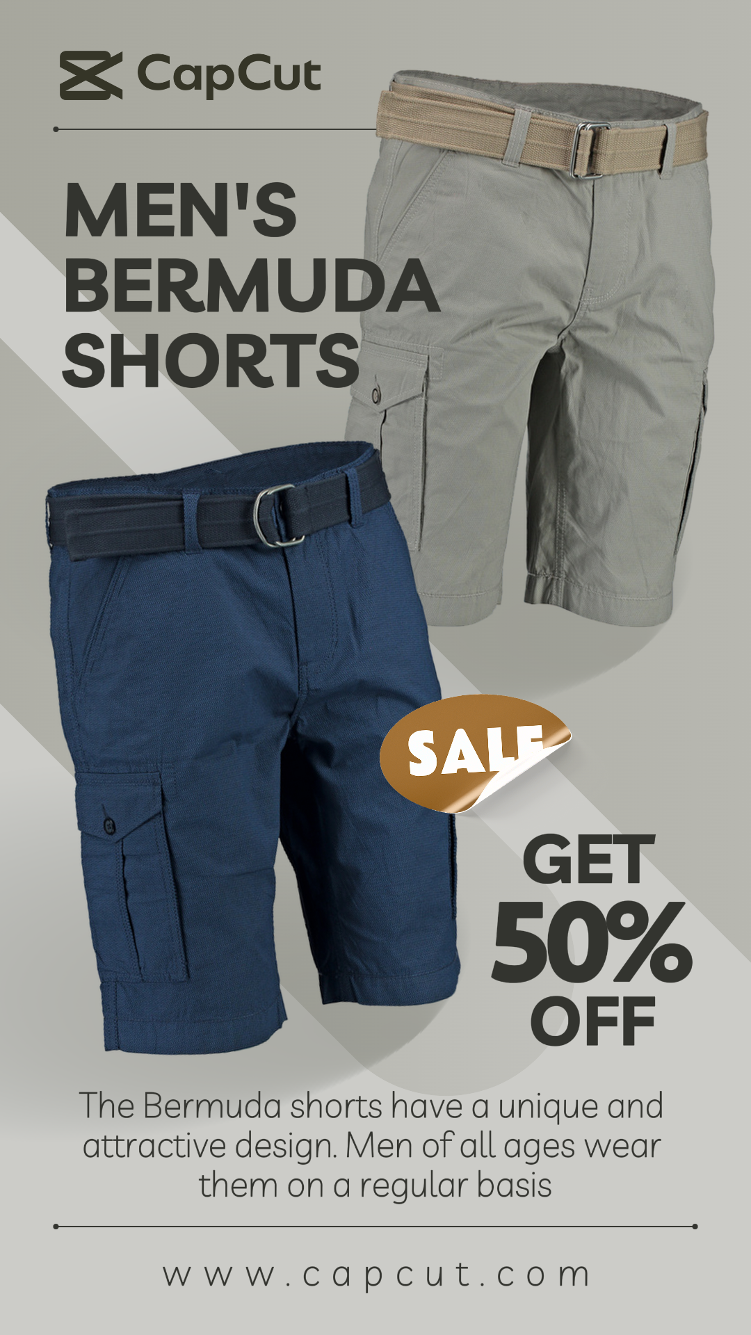 Clothing Marketing Poster Promotion Men's Bermuda Shorts Instagram Story