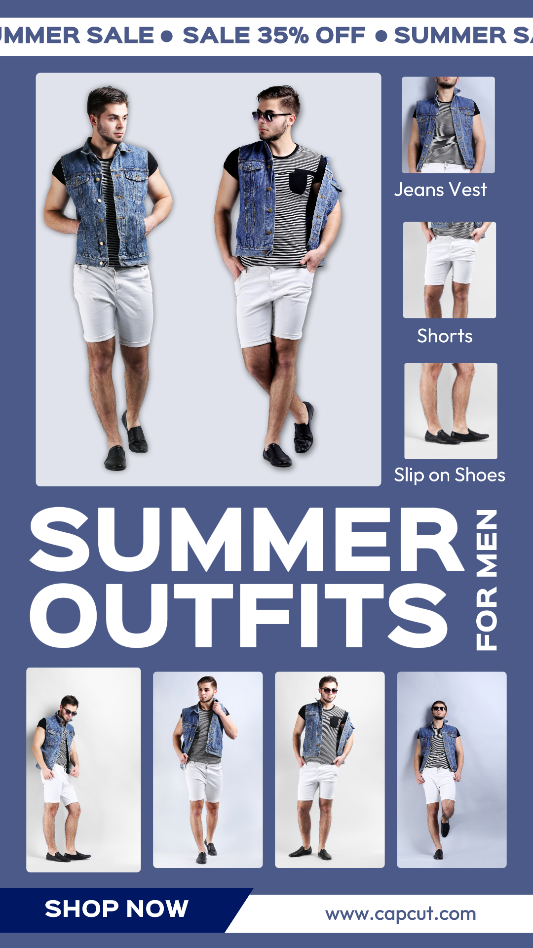 Tone on tone style - Marketing Poster Clothing and Shoes Fashion Men Blue 
