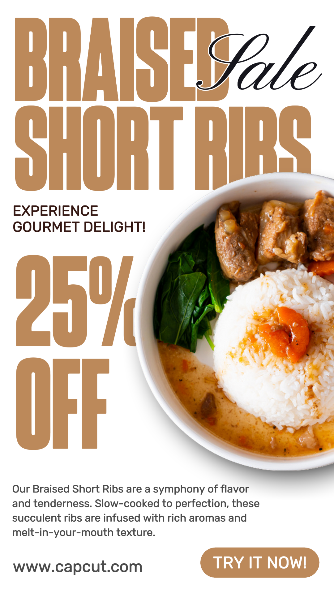 Alimentos e bebidas Costelas refogadas Venda Instagram Story