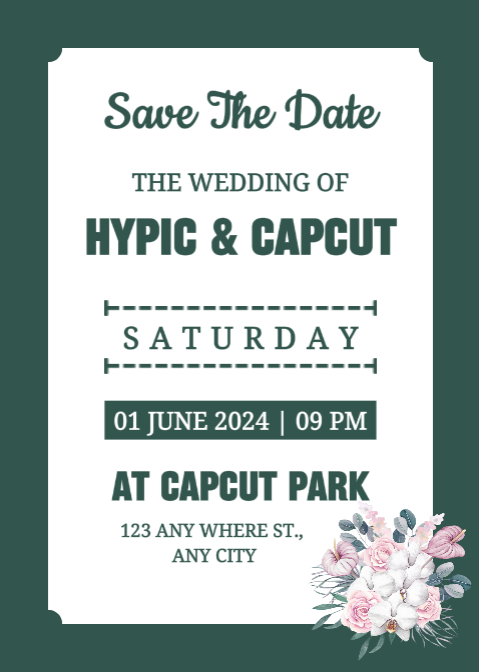 Invitación de boda para ocasiones personales sin marketing