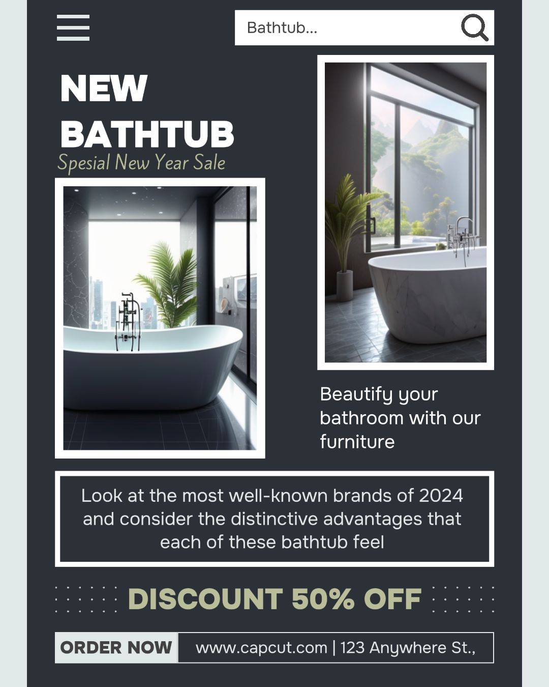 Promoción De Venta De Bañera De Año Nuevo