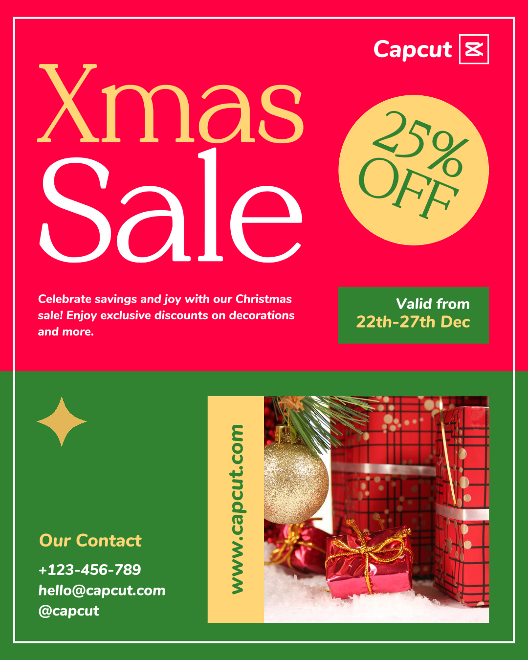 Weihnachtsverkaufsaktion Instagram Post