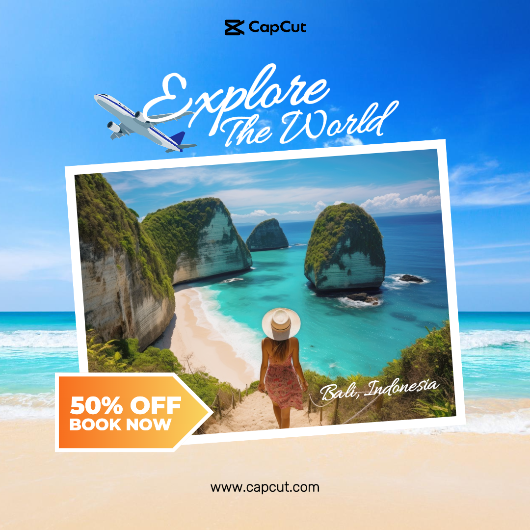 Publicação de promoção de férias no Instagram Blue Sky Minimalist