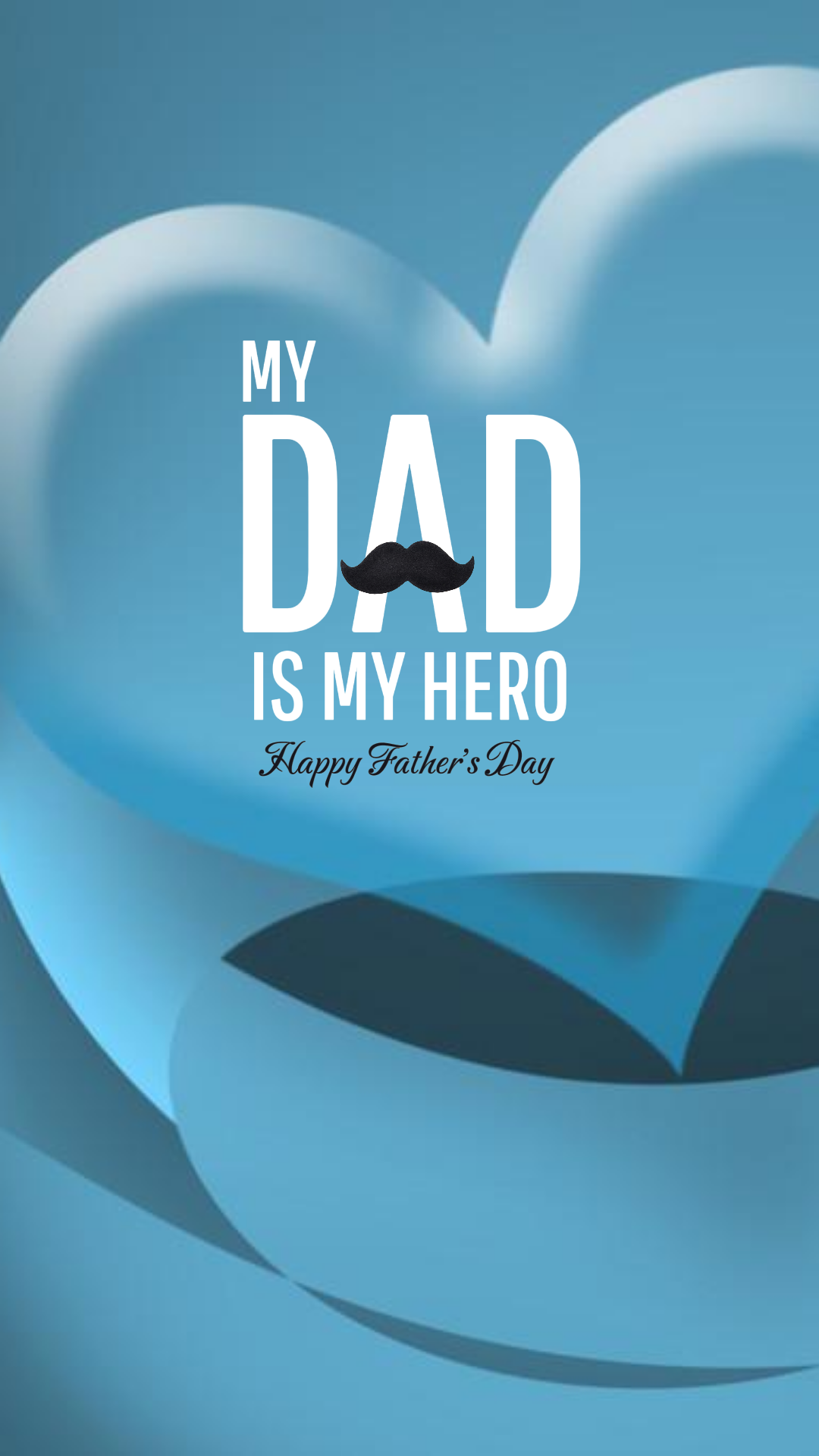 Feliz Dia dos Pais Amor Branco e Azul Minimalista Instagram Post