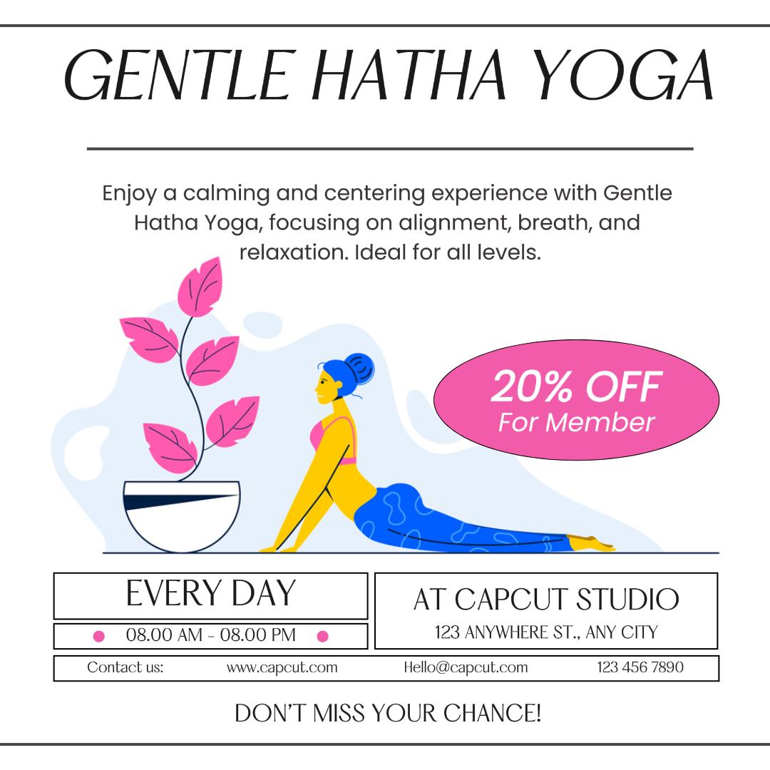 Workout and Fitness Marketing Poster Yoga Class Instagram Post