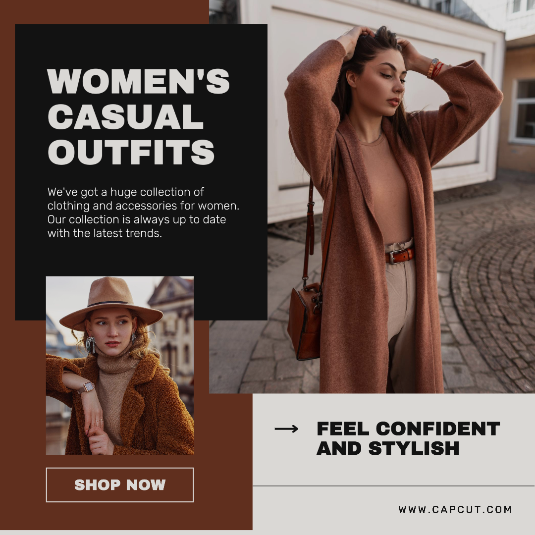 Pôster de Marketing de Roupas Femininas Roupas Casuais do Produto Exibição Instagram Post 