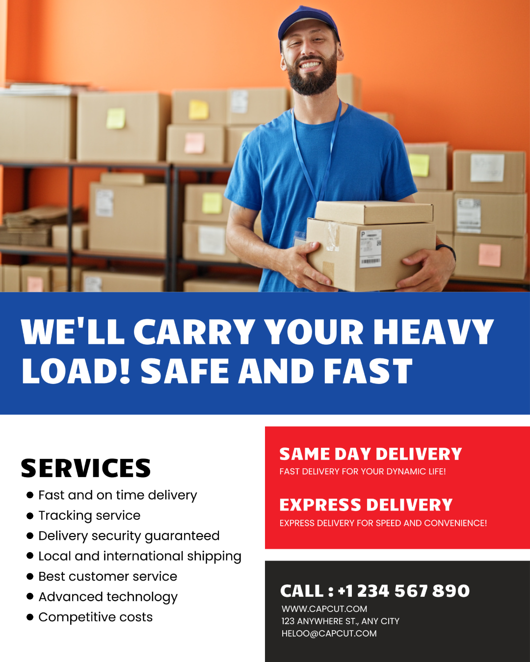 Flyer Same Day n Expres Lieferung Instagram Potret