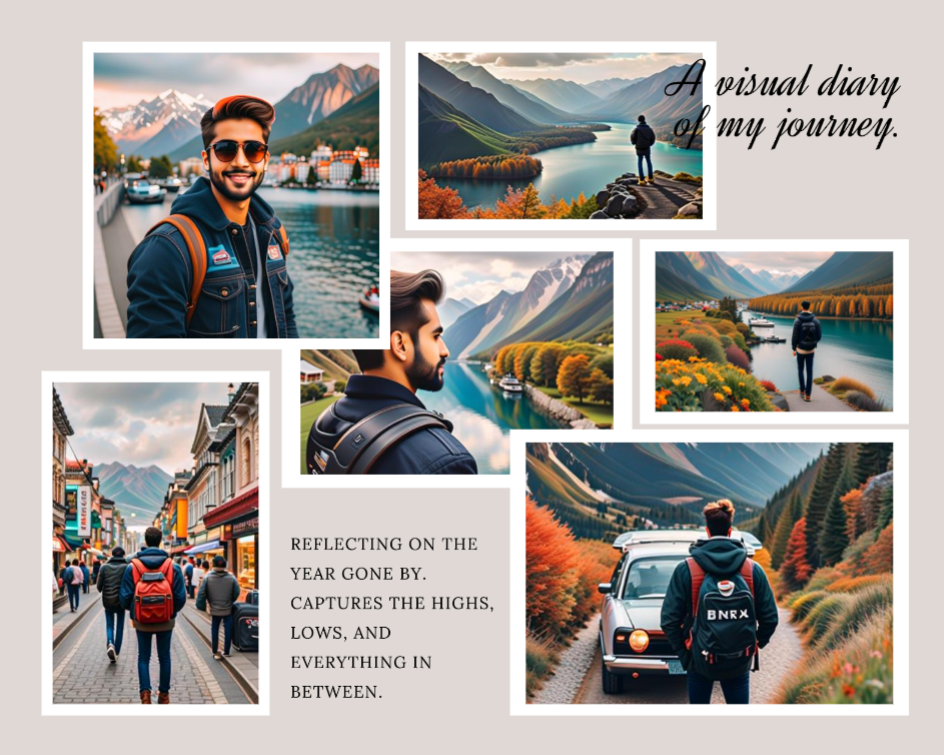 Colagem de fotos de compartilhamento pessoal sem marketing