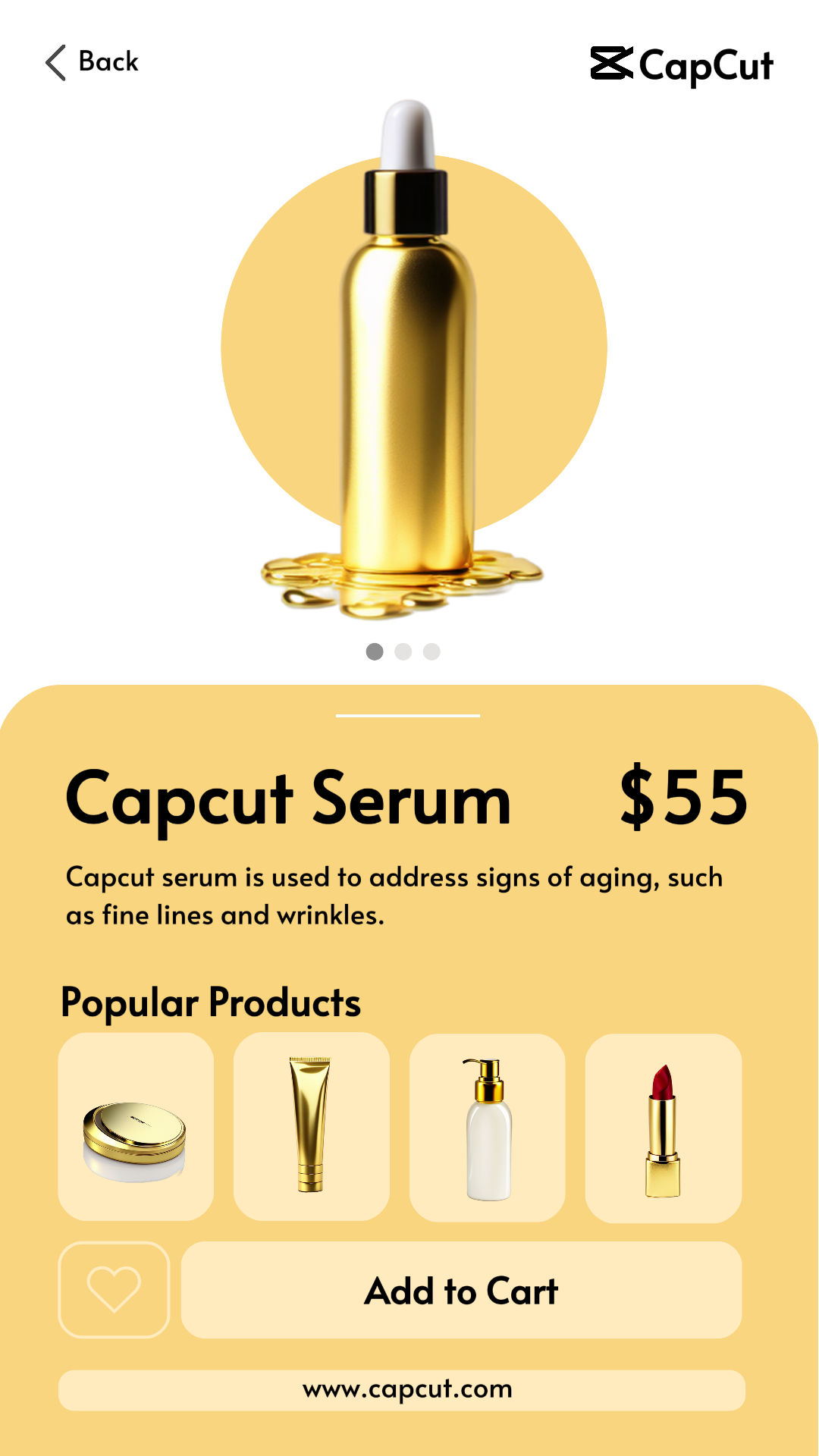 Beauty Makeup Produkt Display Instagram Story Weiß Gelb