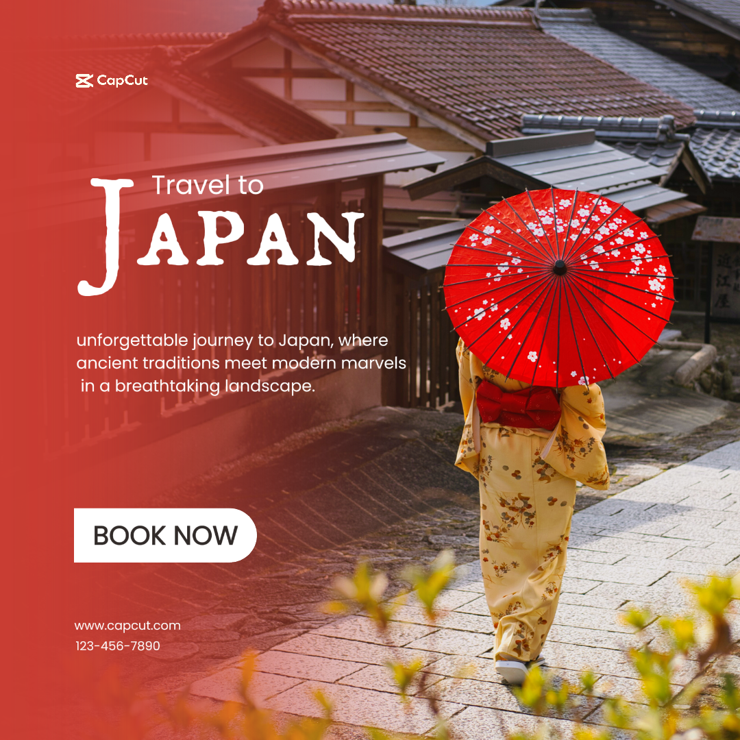 Cartel de marketing de viajes Publico de Instagram Viaje a Japón