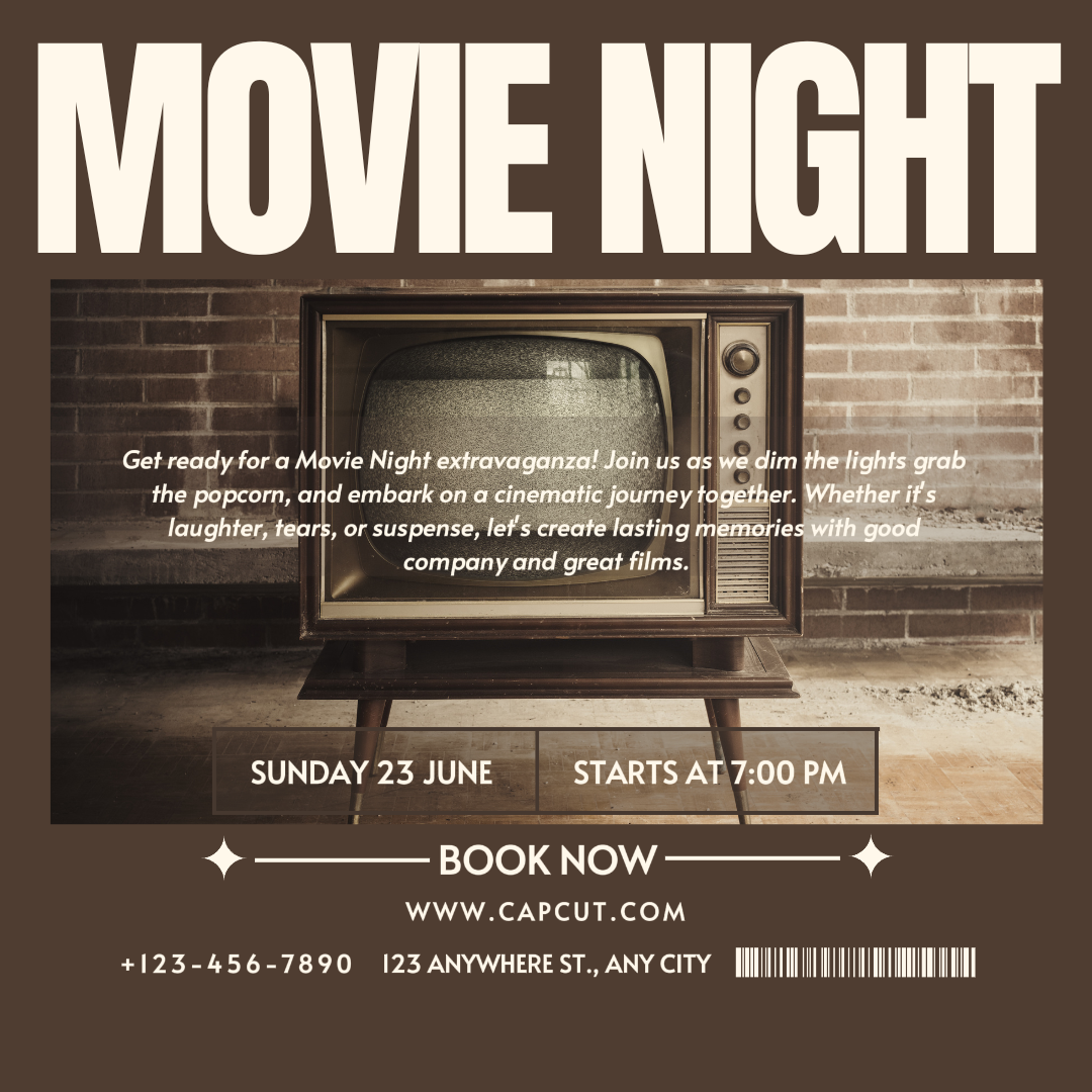 Pôster de marketing de entretenimento Instagram Post Movie Night