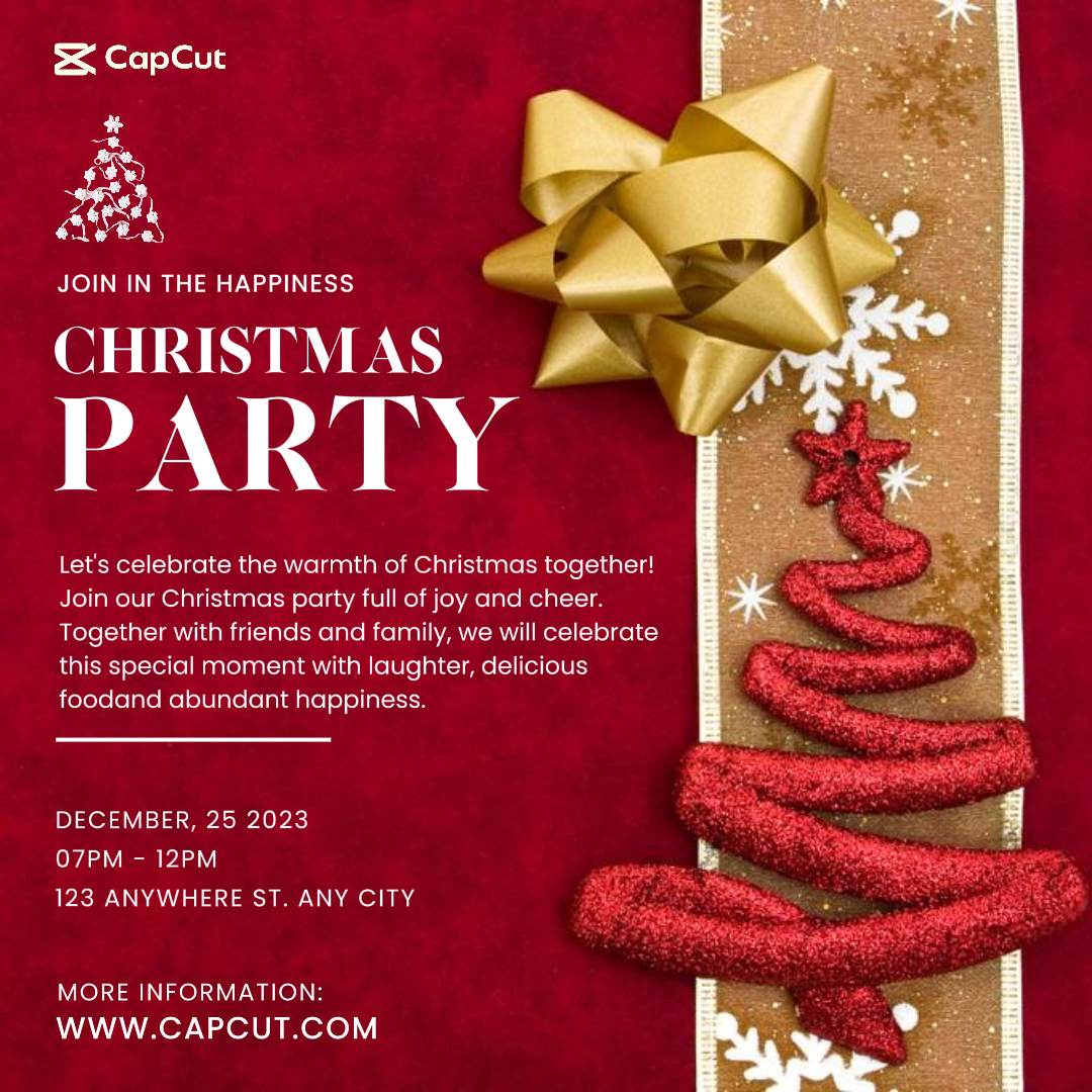 Cartão de convites de Natal Post no Instagram