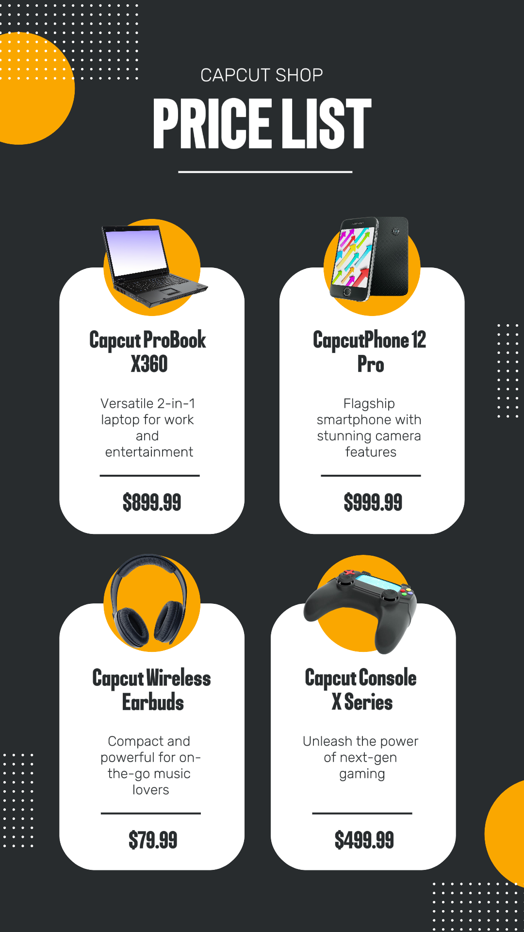Electronic Pricelist Instagram Story