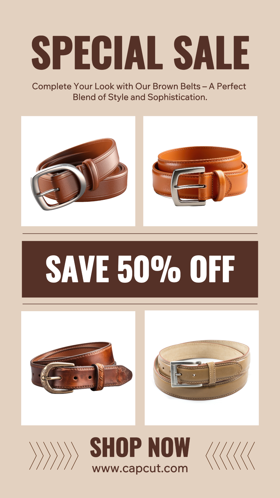 História do Instagram da promoção do cinto de moda