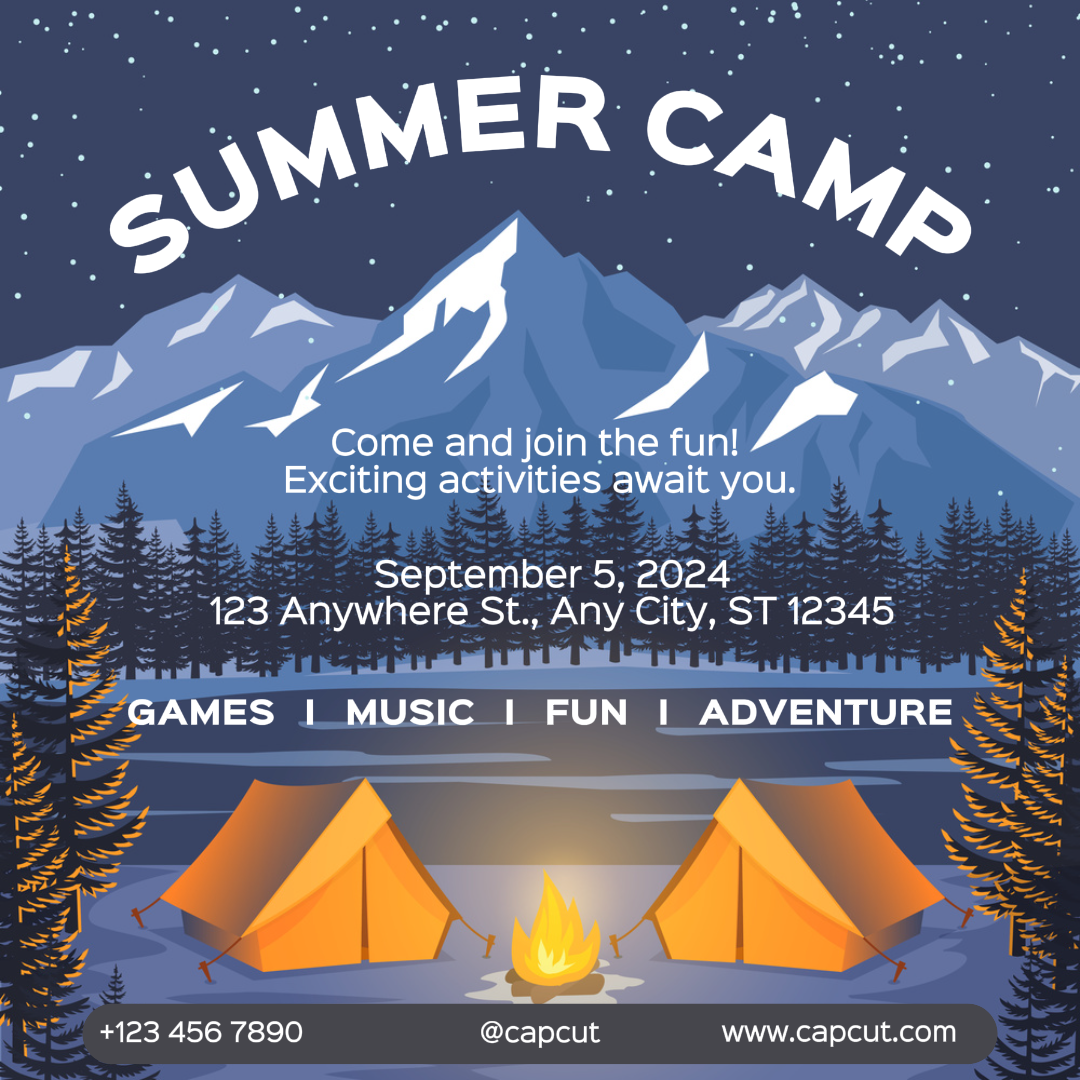 Affiche de marketing de divertissement Summer Camp Instagram Post
