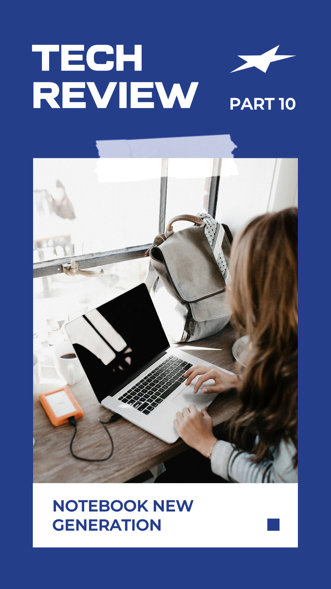 TikTok Thumbnail Technology Review Blue Minimalist