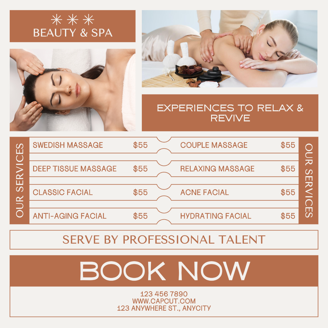 Modern Beige Beauty & Spa Menu Instagram Post