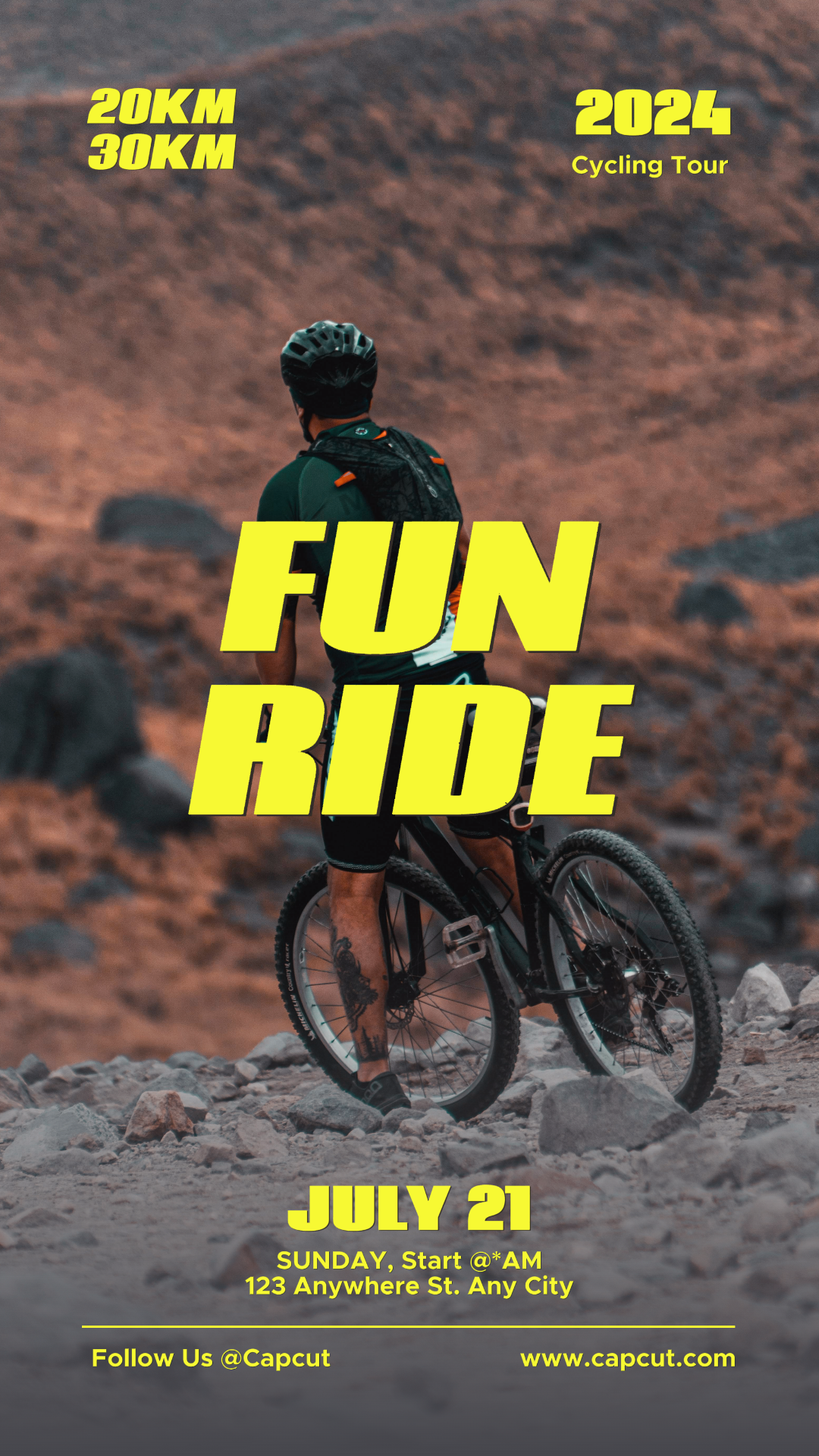 Passeio divertido de esportes e ciclismo no Instagram