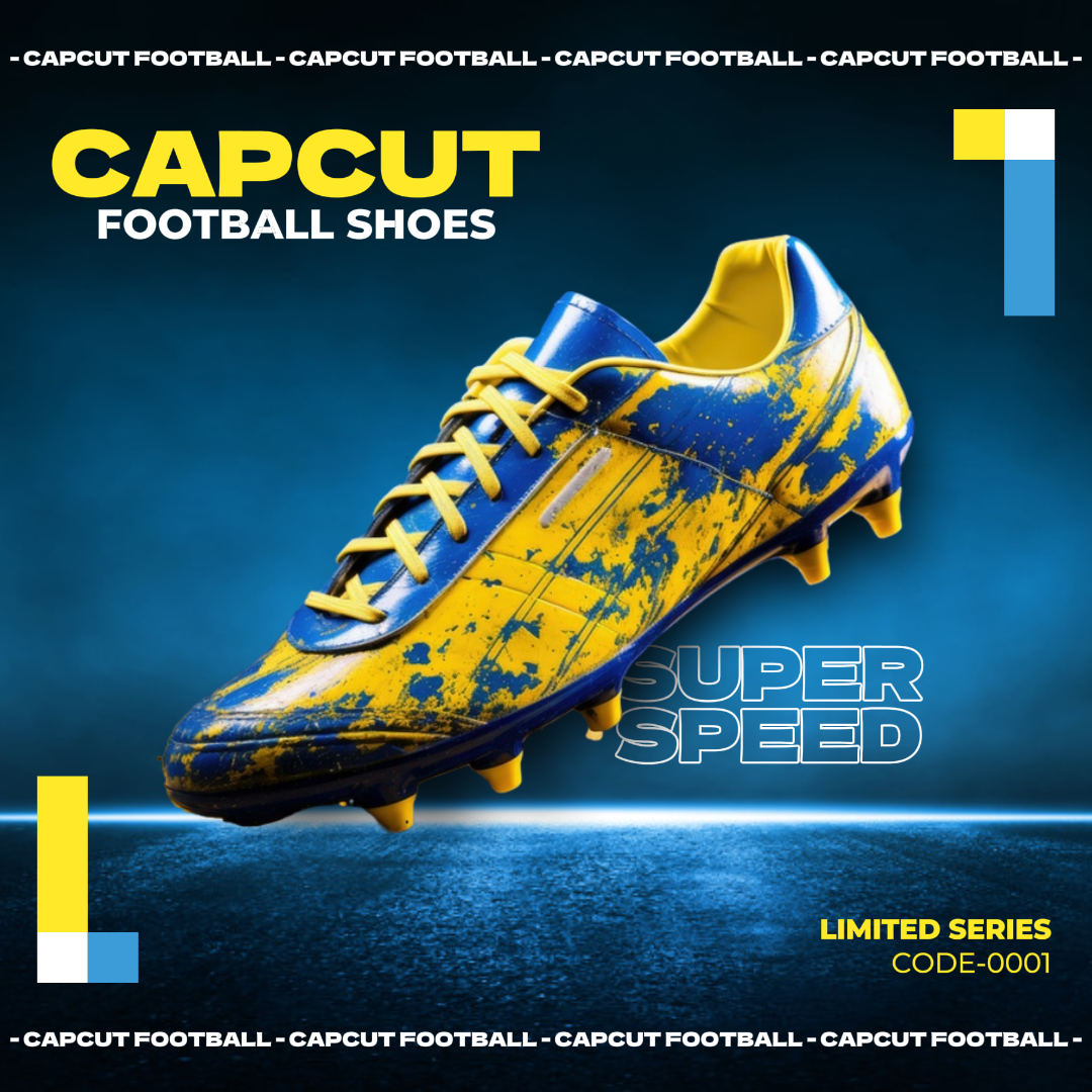 E-commerce Clothing and Shoes Football Shoes Product Display Blue Abstract