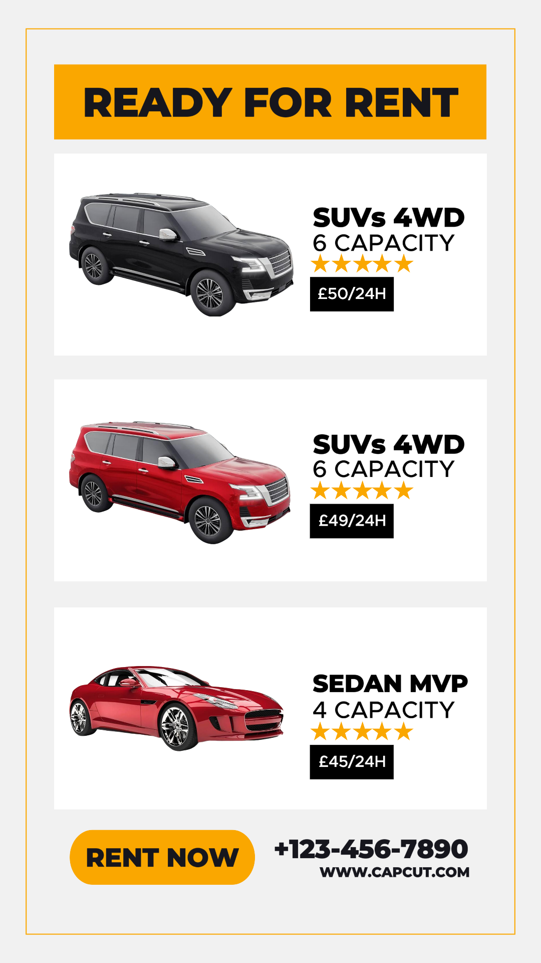 Mobil - Poster Pemasaran Siap Disewakan