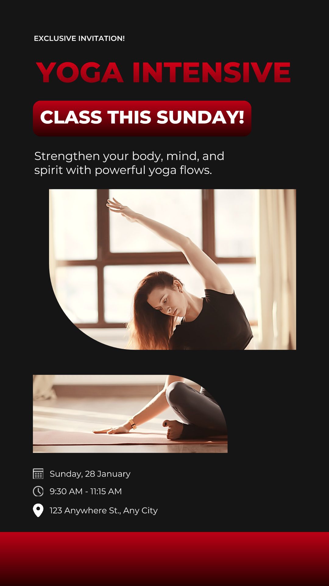 Sports and Fitness Creative Poster Announcement Instagram Story Modern Style