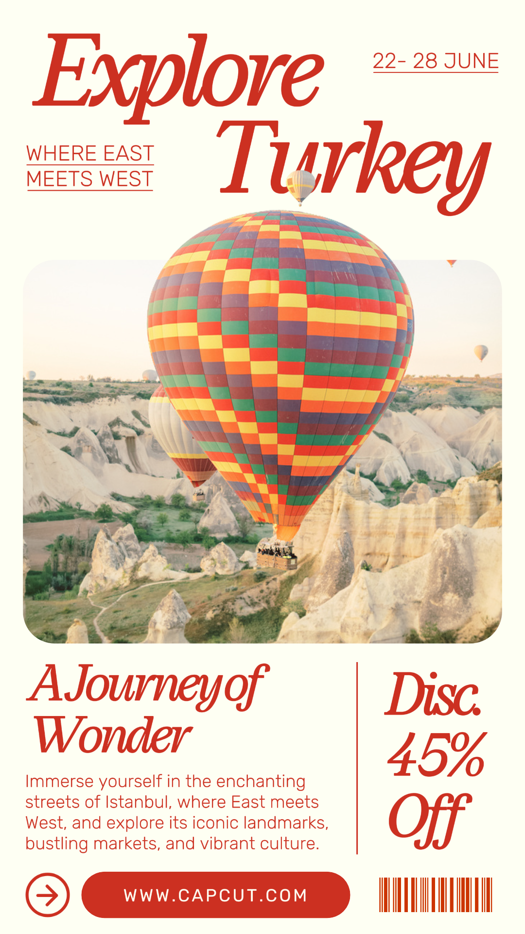 Affiche de marketing de voyage Journal de voyage Instagram Story rouge