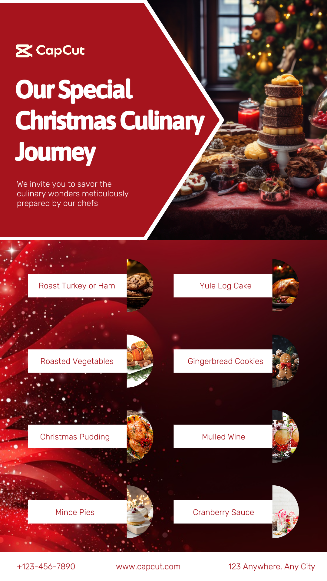 Exibição do Menu de Natal História do Instagram