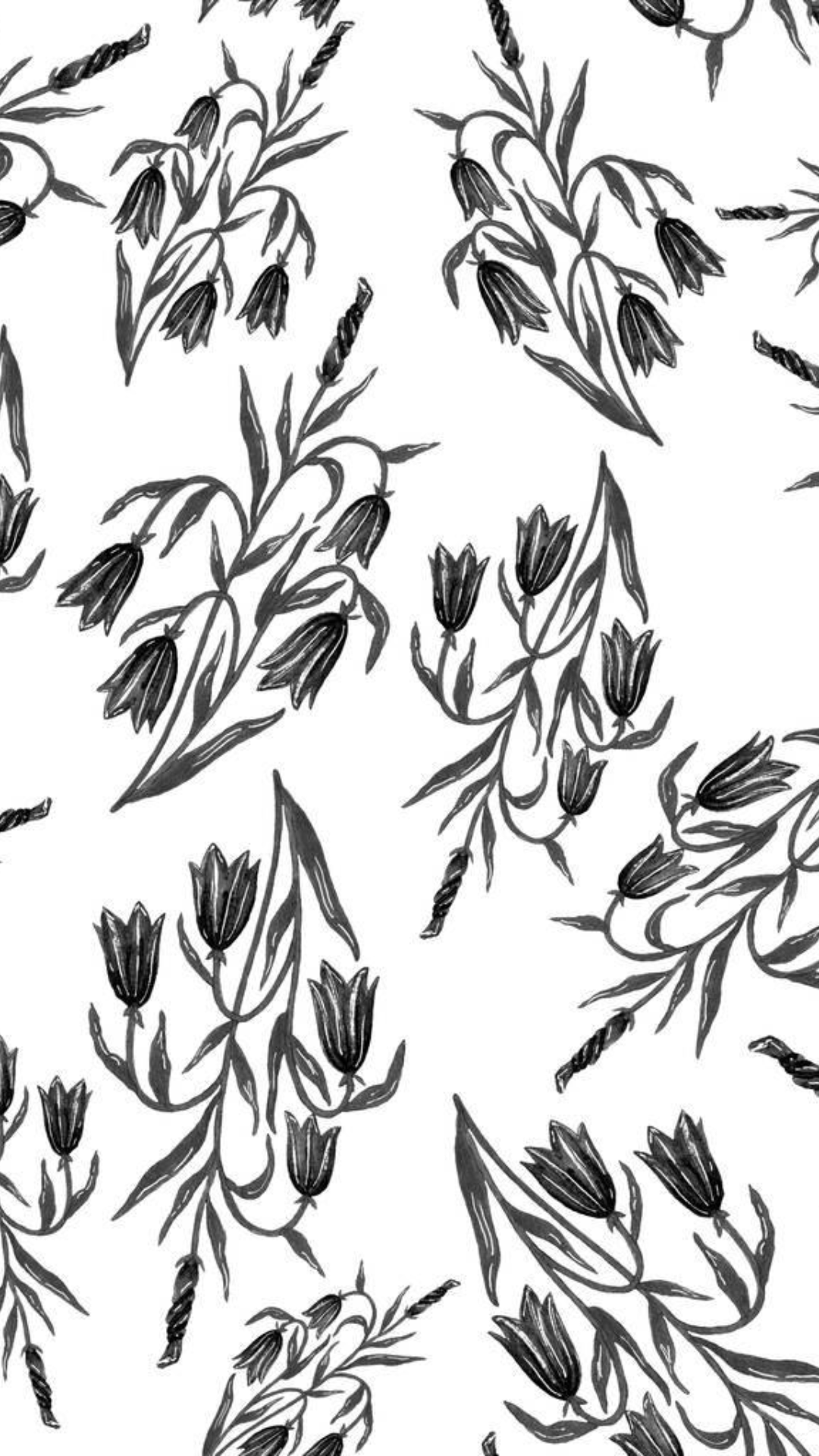 Wallpaper creative poster flower black and white