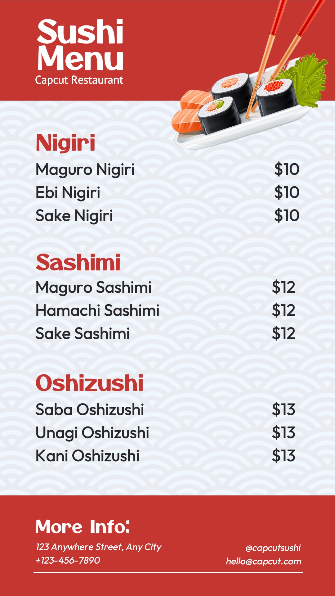 Japanese Food Sushi Menu Instagram Story