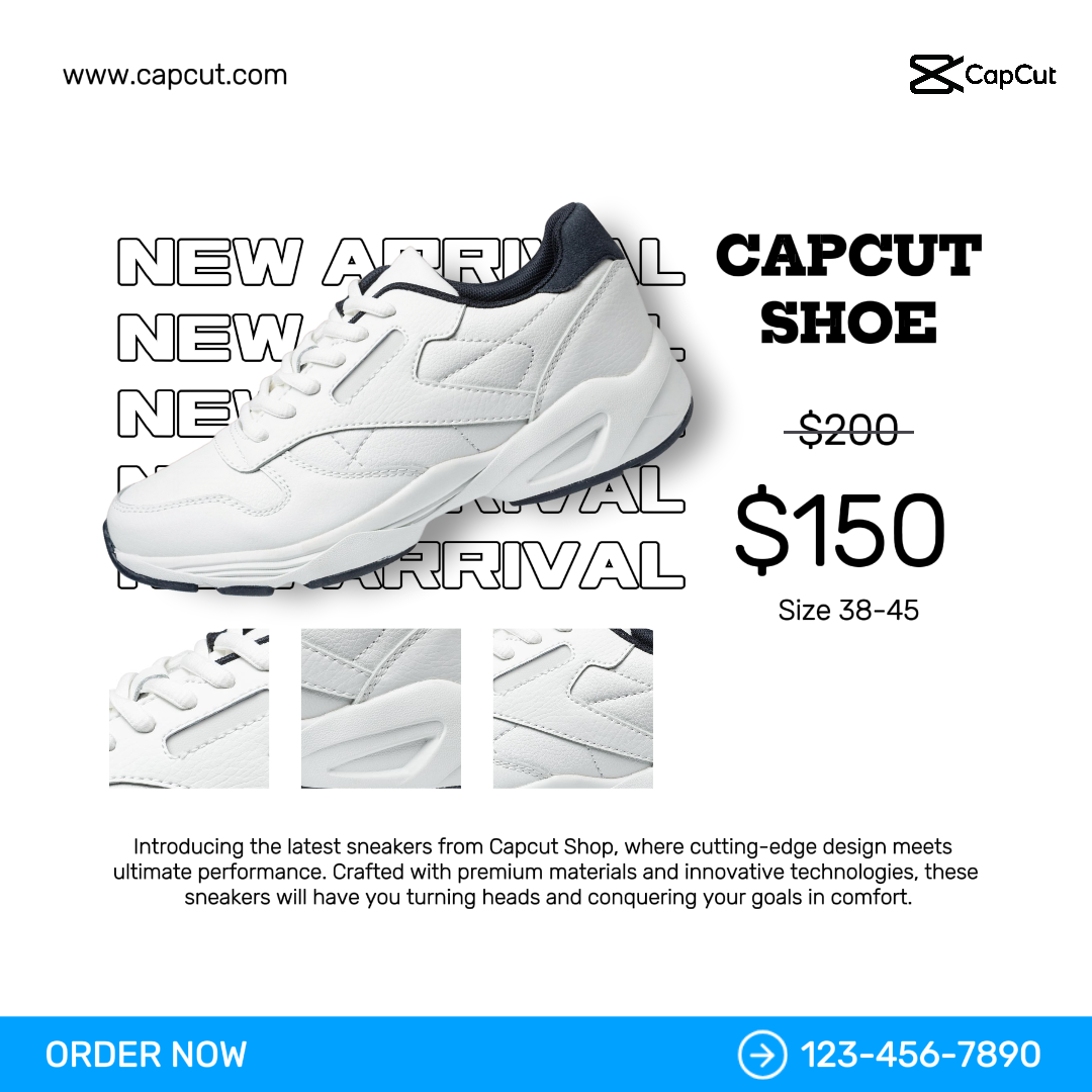 SAPATO NOVO CHEGADA INSTAGRAM POST BRANCO