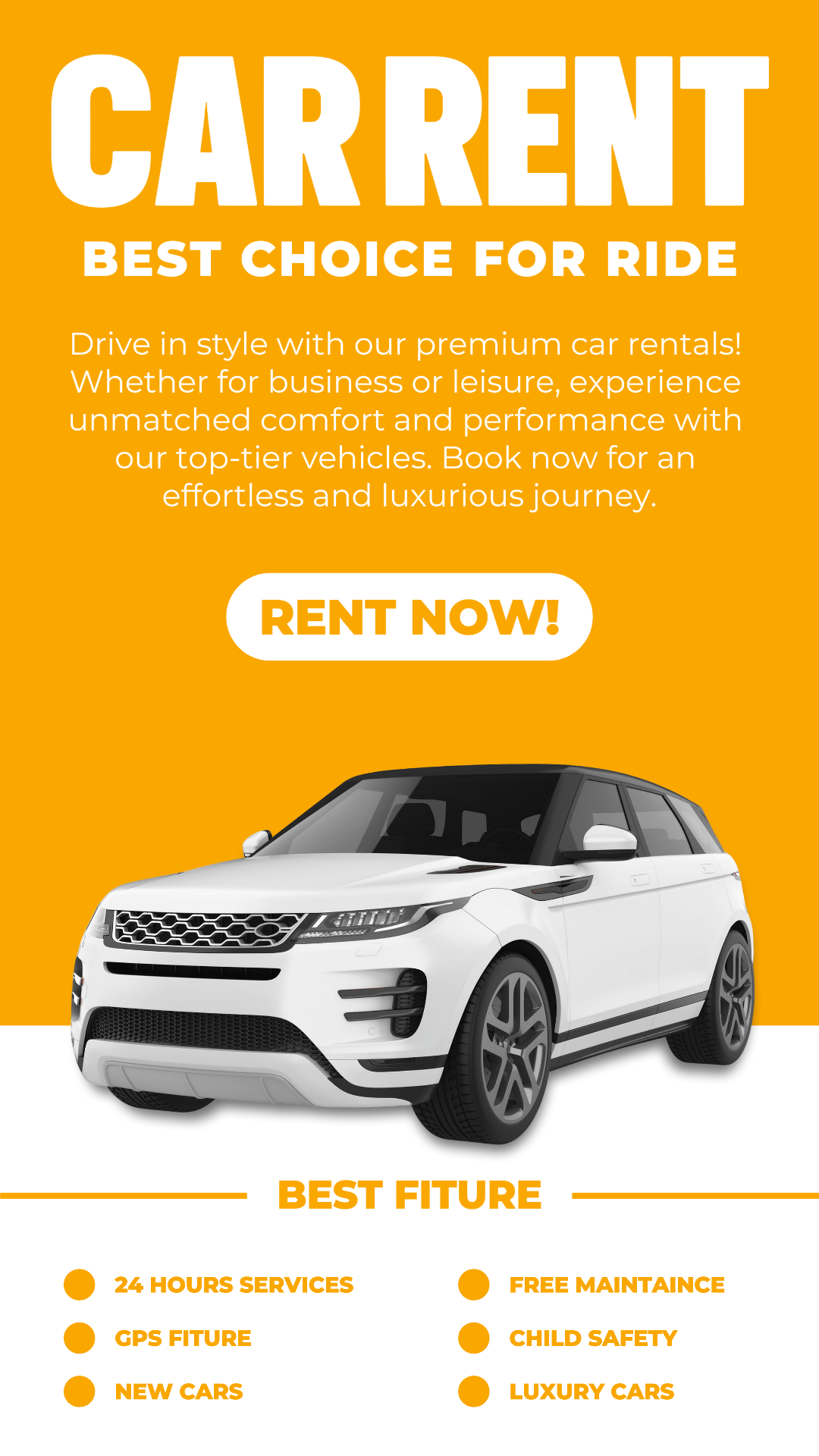 Cars Marketing Poster Rent Car Instagram Story
