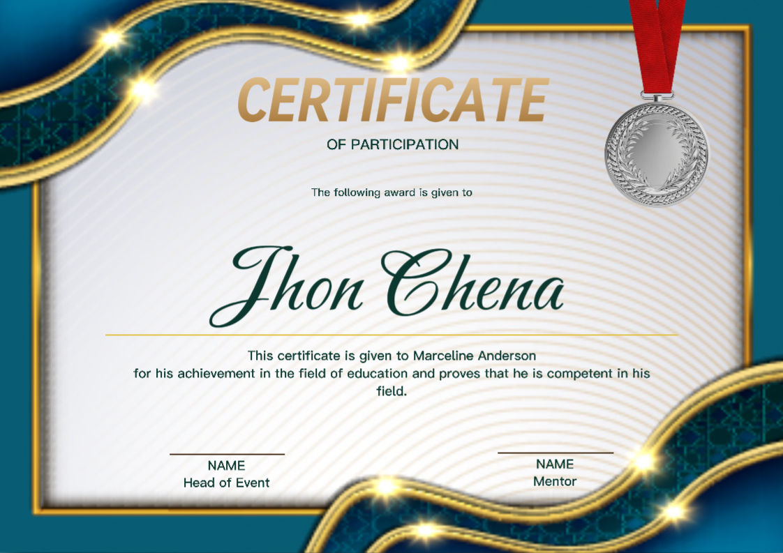 Non-Marketing-Certificate Azul Dorado