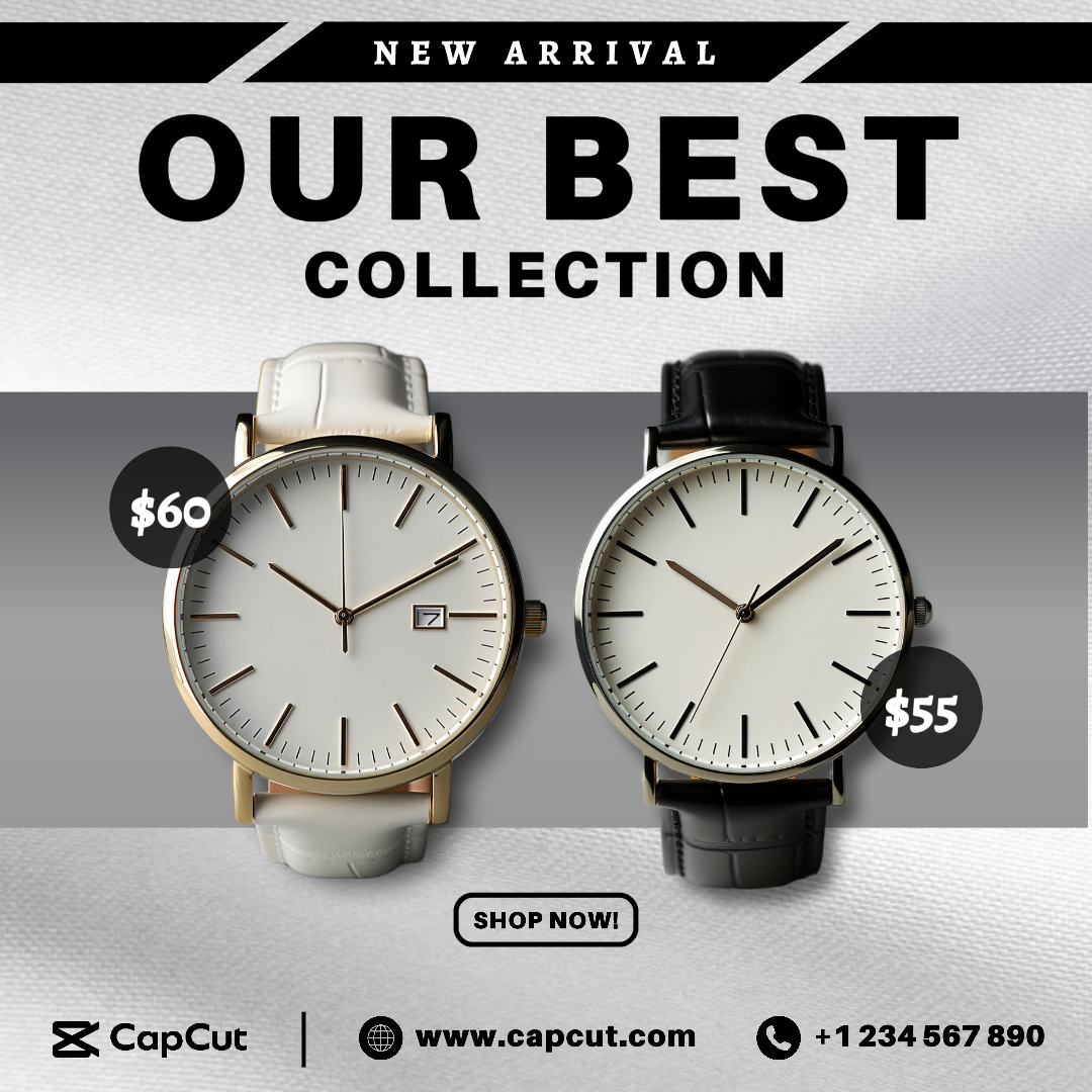 Promoción de la industria de la moda del reloj clásico Instagram Post minimalista