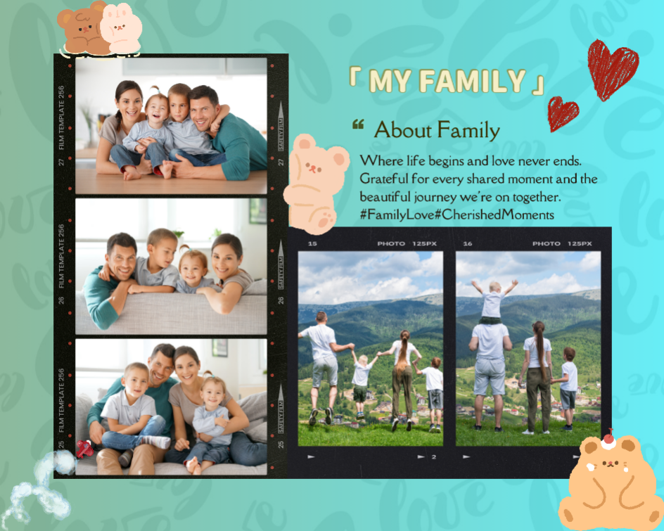 비마케팅 개인 공유 가족 사진 콜라주